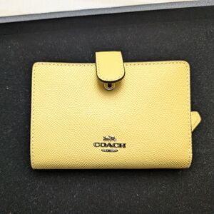 Coach Yellow Leather Snap Wallet